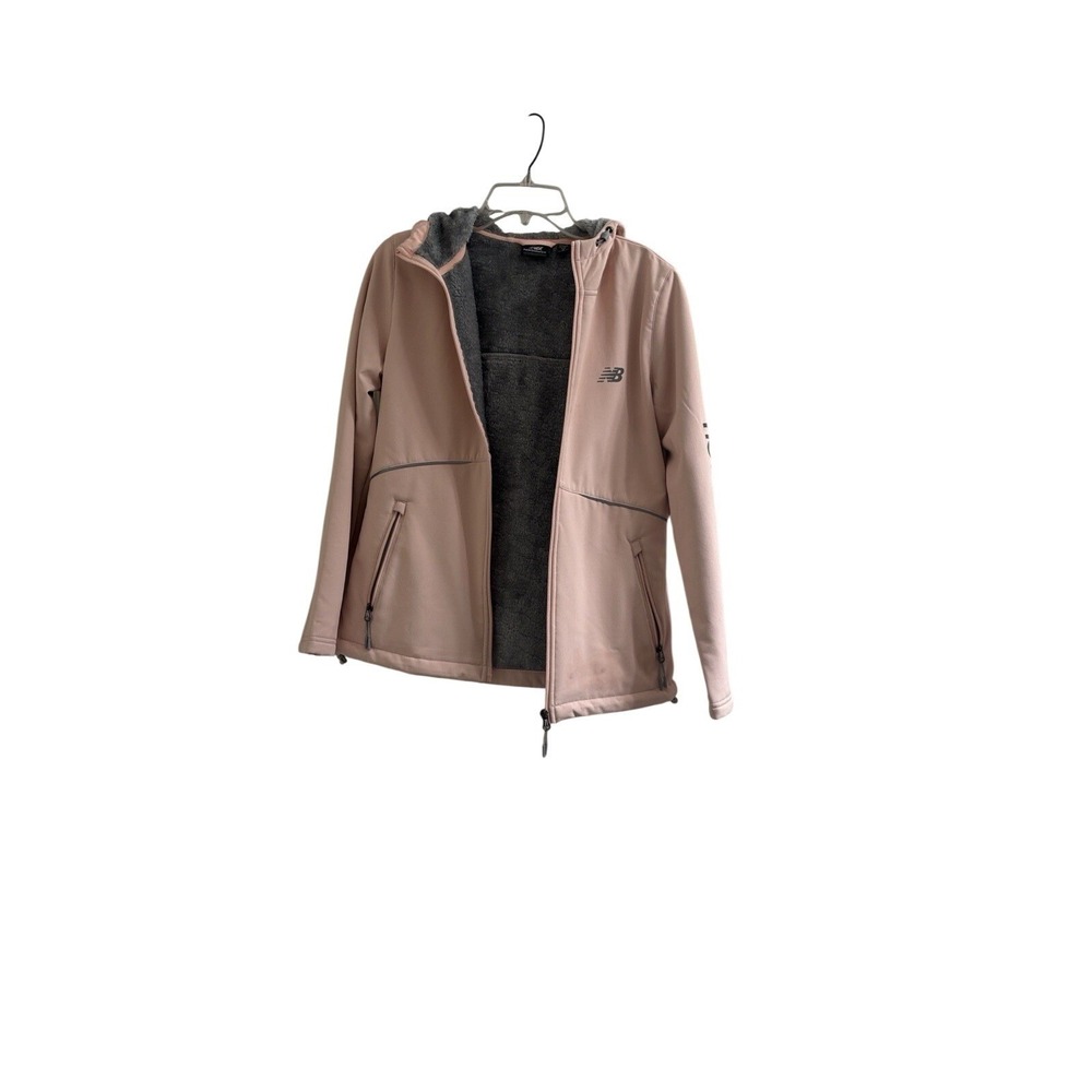 New Balance Women Pink Fleece Lined Hooded Softshell Jacket‎ Size Medium